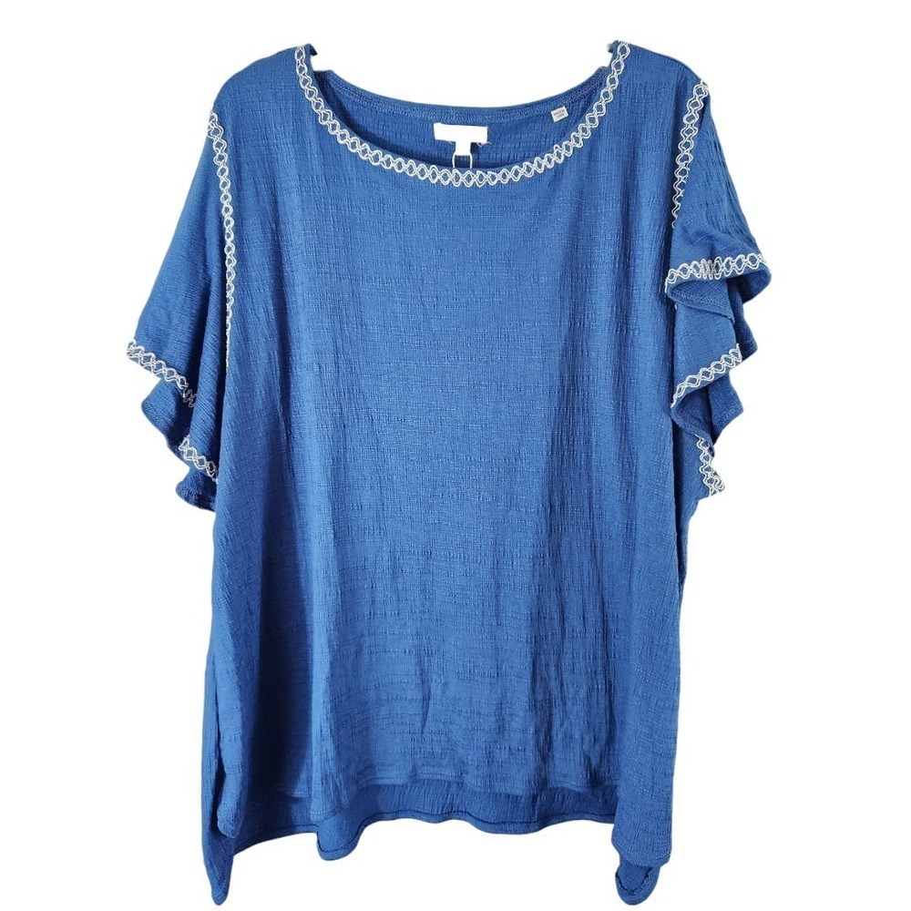Max‎ Studio NWT cobolt blue boho 3XL blouse